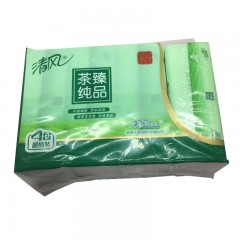 清风绿茶茉香抽纸BR46G 4包/提