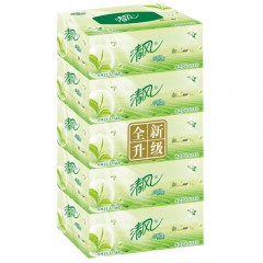 清风盒纸巾B354GZ（绿茶120抽)5盒/提