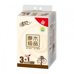 清风抽纸巾BR46MC1(原木150抽)4包/提