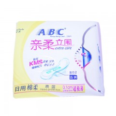ABC亲柔立围日用棉柔表层0.1c超极薄8片卫生巾K83